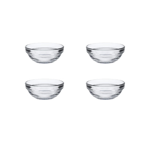 Duralex LYS glass bowl 2 oz, clear, durable tempered glass for sauces.