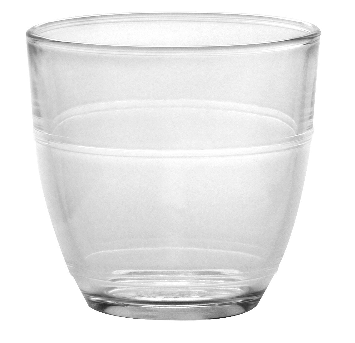 Duralex cafe-style tumbler on table ready for service