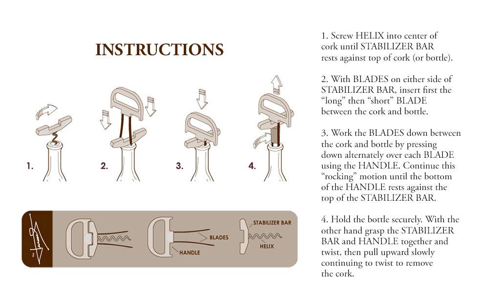 Corks removed whole and contained, reducing risk of fragments in wine.