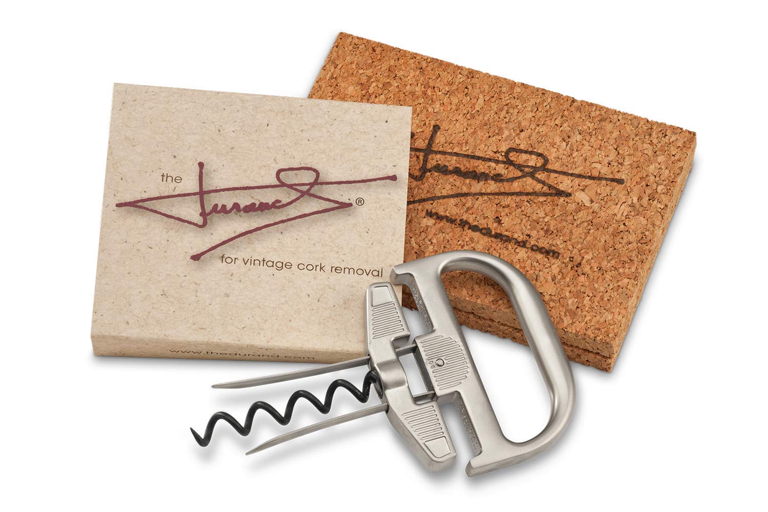 The Durand two-part cork remover assembly enables safe, intact cork extraction from fragile old bottles.