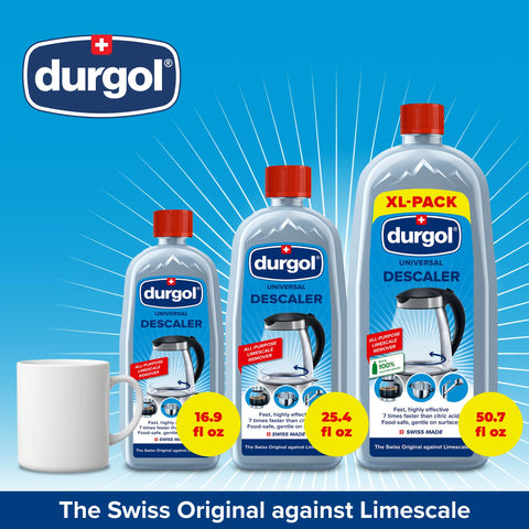 Durgol Universal shower head clean removing mineral buildup