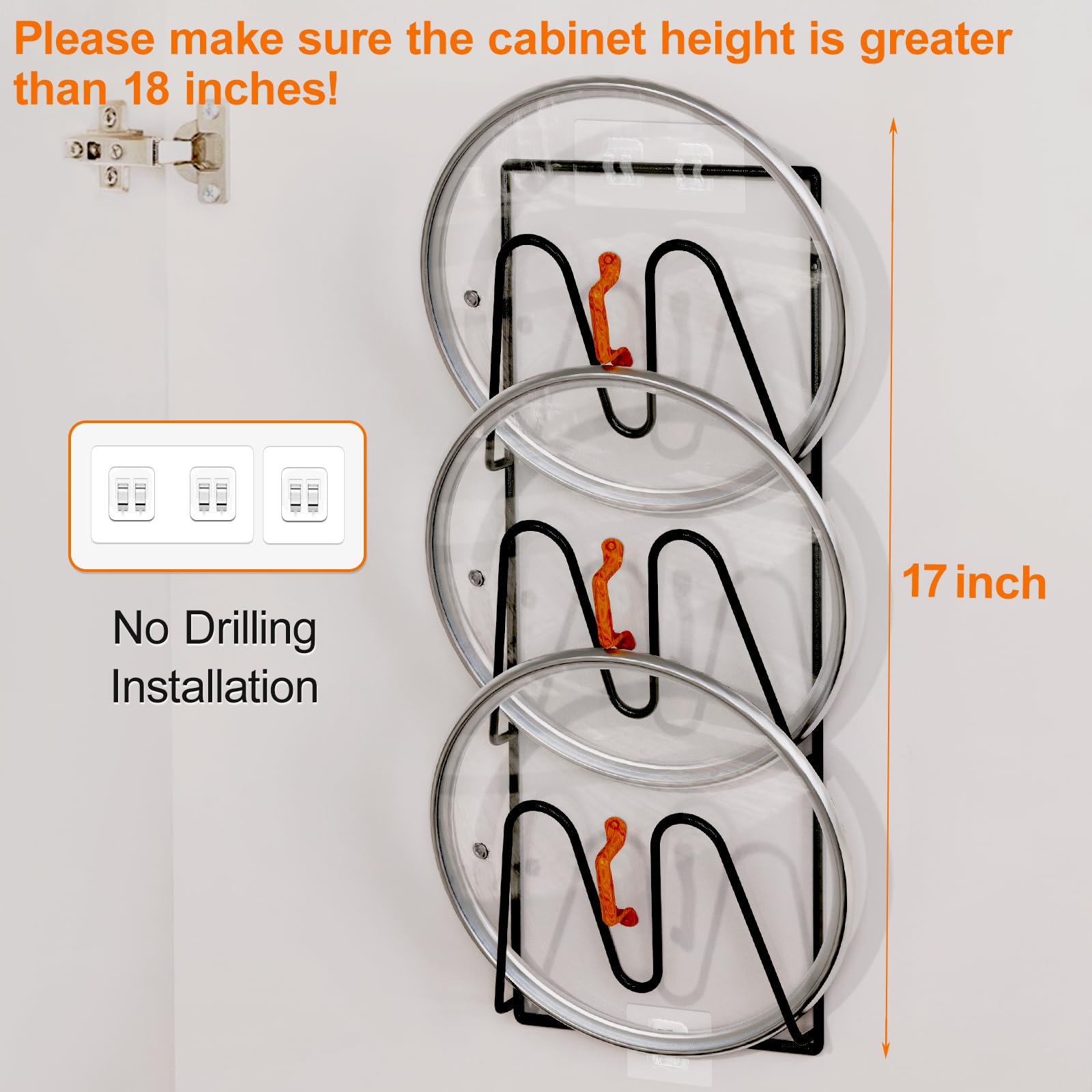 Durmmur cabinet-door mount shows door-friendly, drill-free setup.