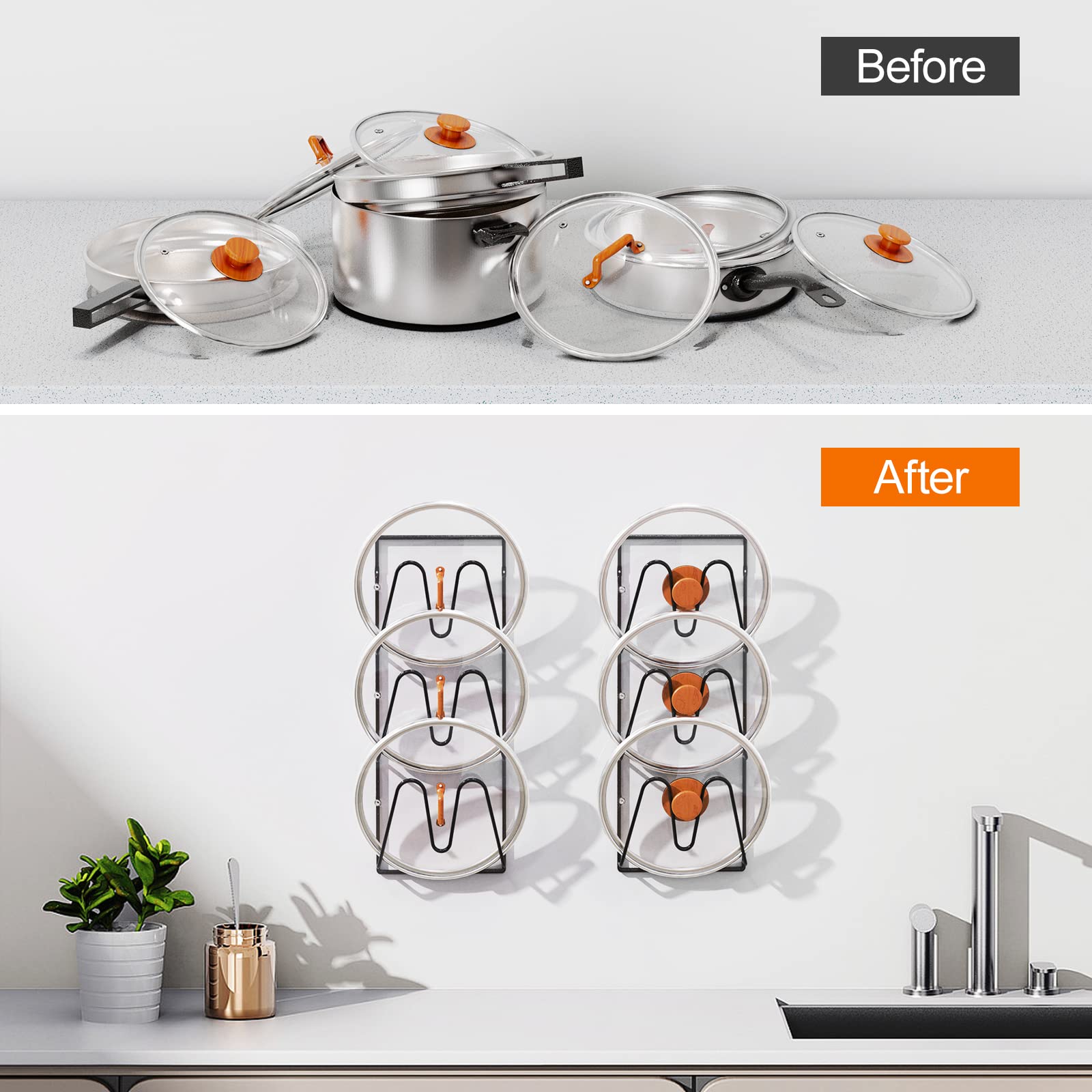 Durmmur two-pack lid organizers offer doubled storage capacity.