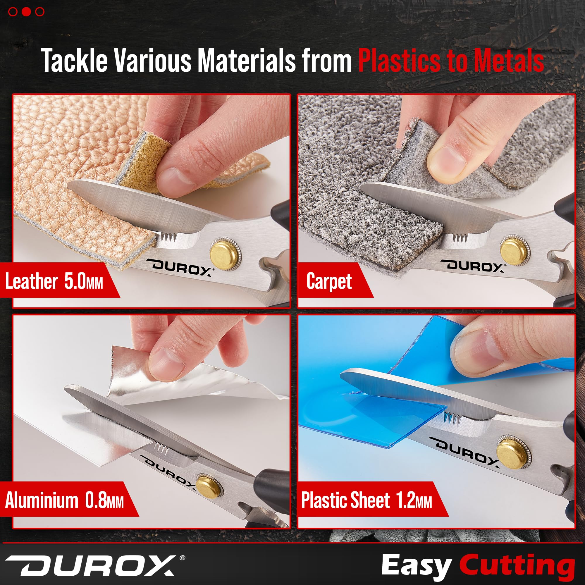 DuroX heavy duty scissors cutting metal wires for light gauges