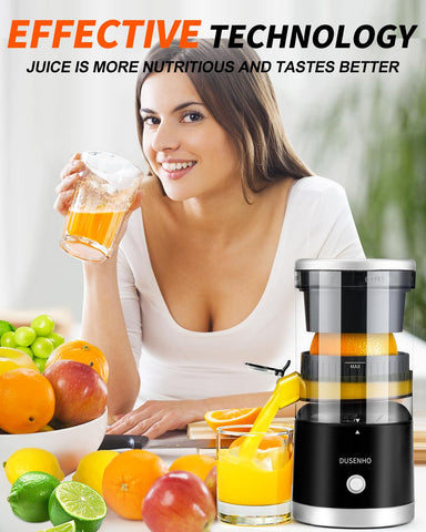 Dusenho juice dispense spout delivers smooth pours without drips.