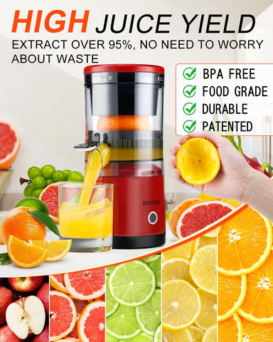 DUSENHO juicer with USB-C charging for on the go freshness.