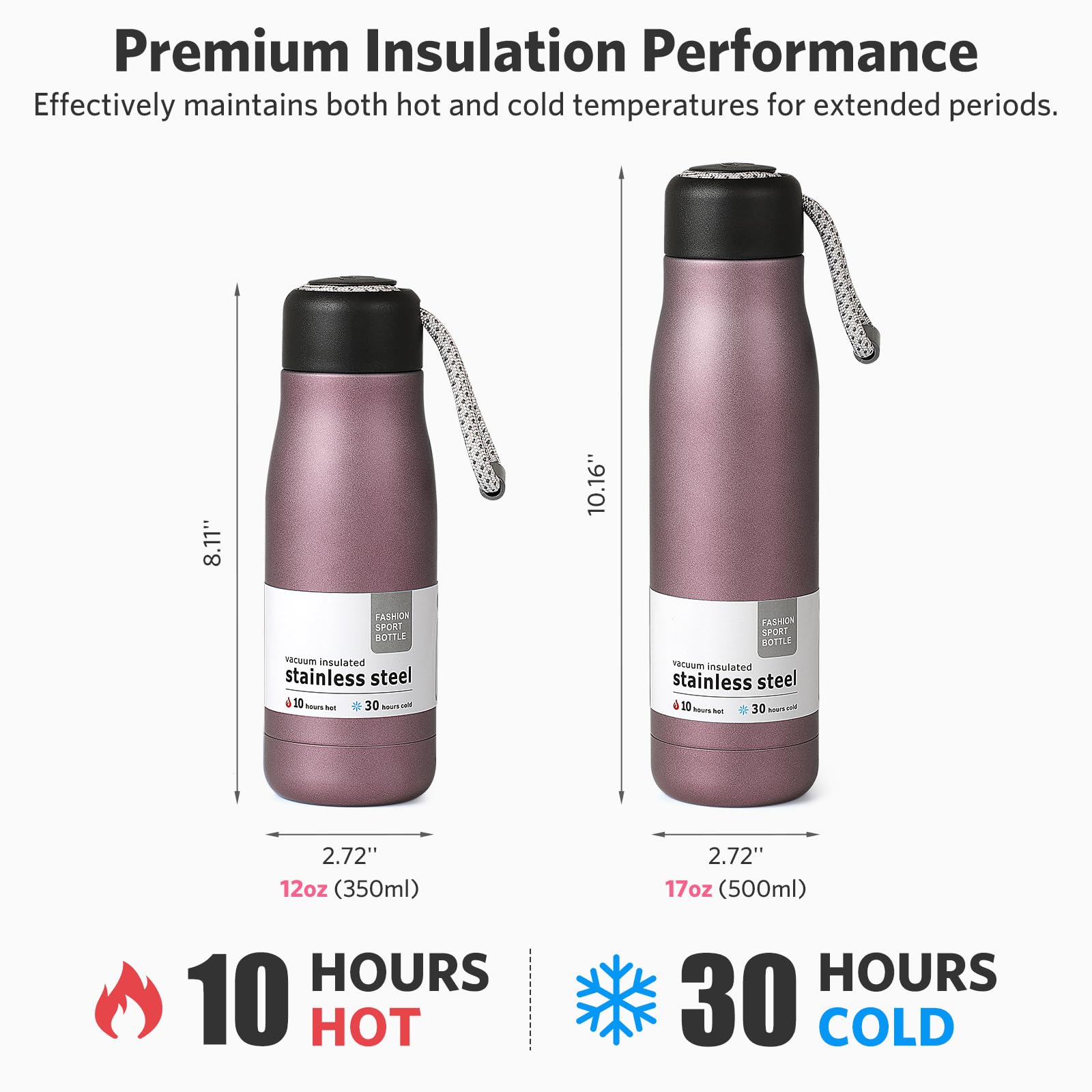 Dusgut mini water bottle 12oz lid close-up highlights a leak-proof seal.