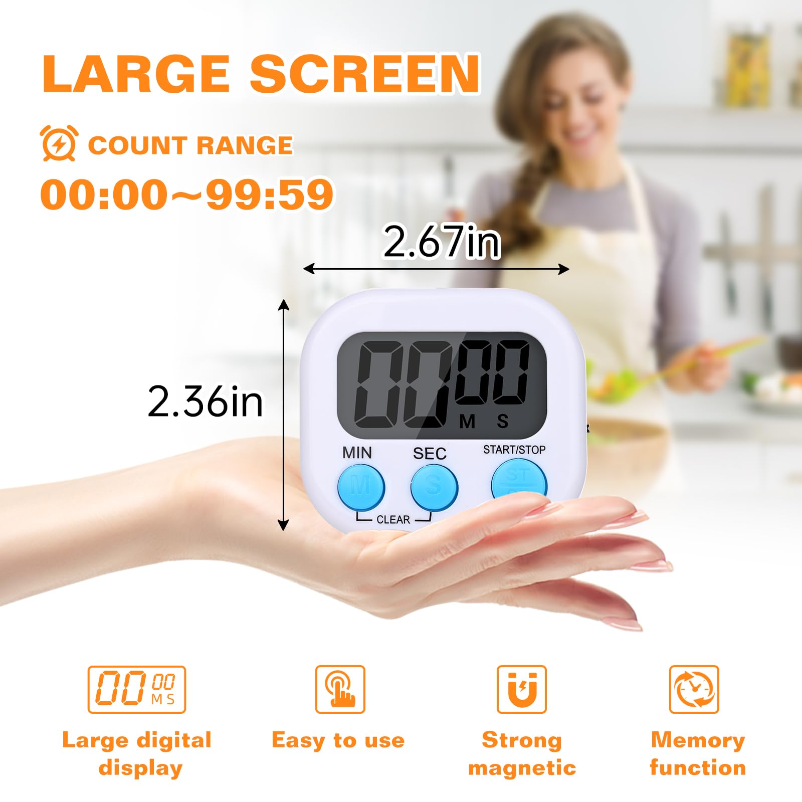 Dualshine magnetic back timer on fridge for easy access