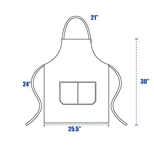 DUSKCOVE 30x25 inch pink bib apron size view.
