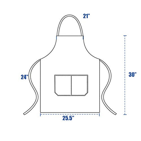 DUSKCOVE 30x25 inch pink bib apron size view.