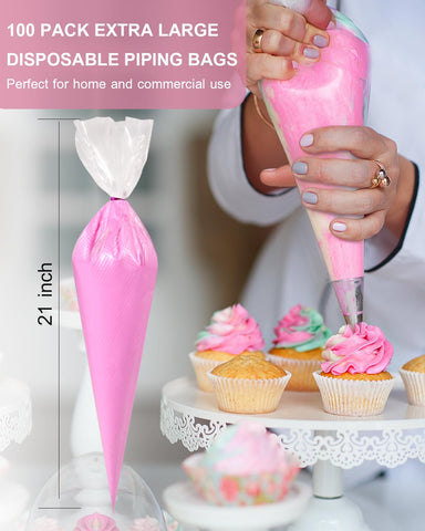 Duskeep 100-pack thickened pastry bags prevent leaks during frosting.