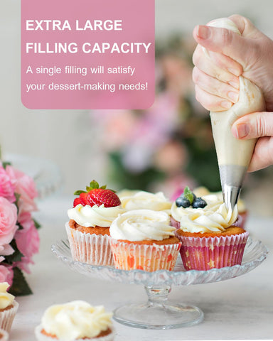 Duskeep tipless decorating bags for precise flow control during decorating.