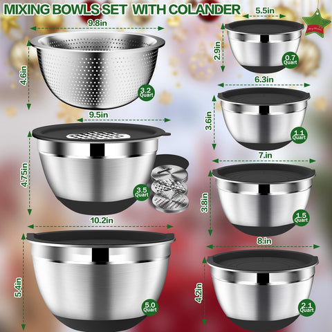 DUTZUN stainless steel nesting bowls save space during meal prep.