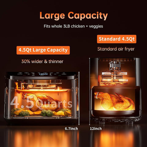 Dutepa Air Fryer with TurboFlow fan for faster, even crisping