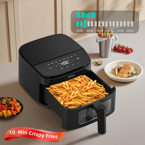 Dutepa Air Fryer basket and tray are dishwasher safe for quick cleanup