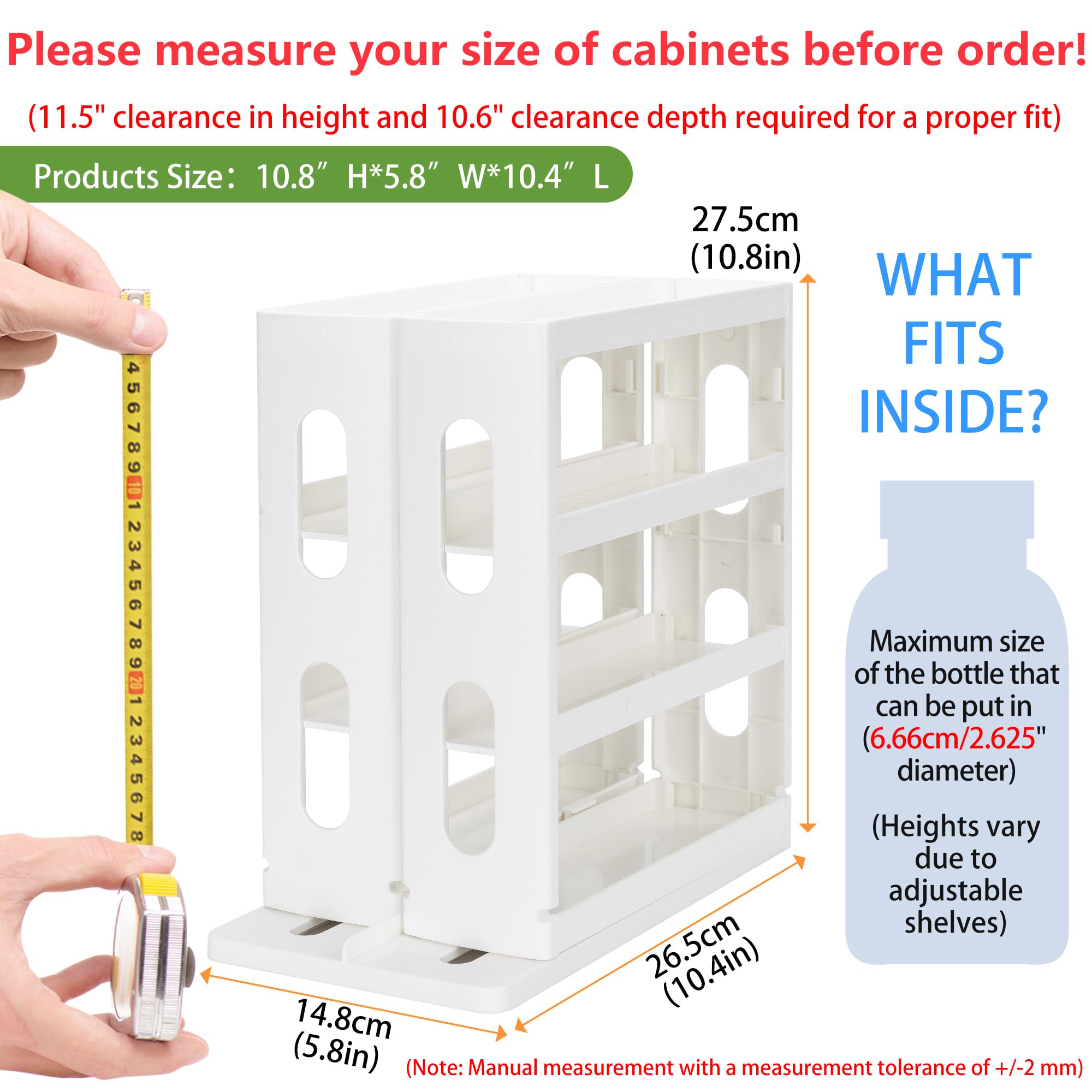 Dutiplus organizer shows pull-out shelves for easy bottle arrangement.