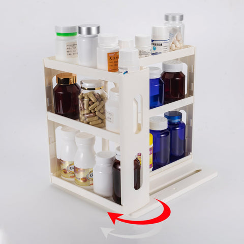 Dutiplus Medicine Organizer rotates out for quick access to vitamins.