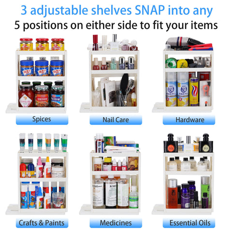 Dutiplus with suction cups and anti-slip gaskets keeps items steady.