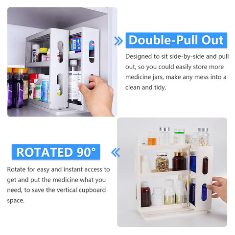 Dutiplus Medicine Organizer creamy white finish complements any decor.