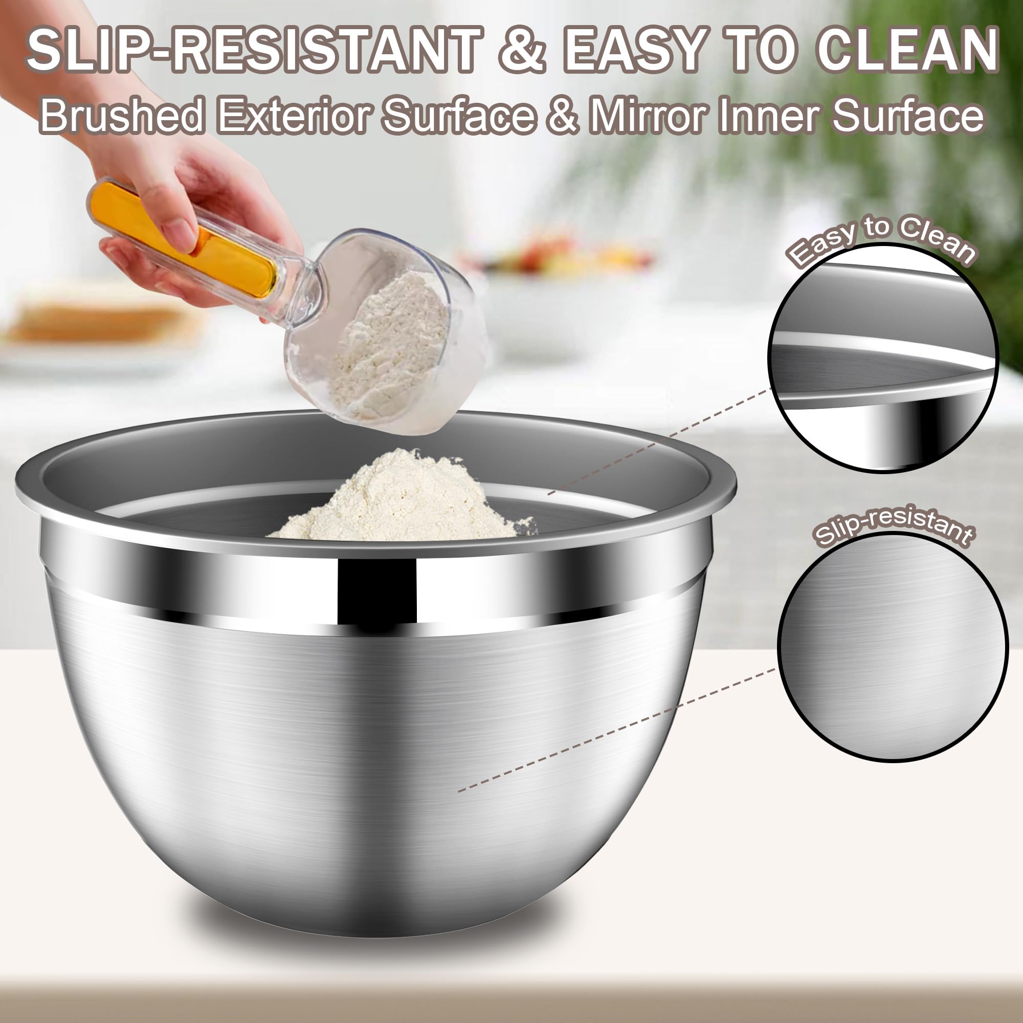 DUTZUN durable, scratch-resistant finish on bowls for a sleek look.