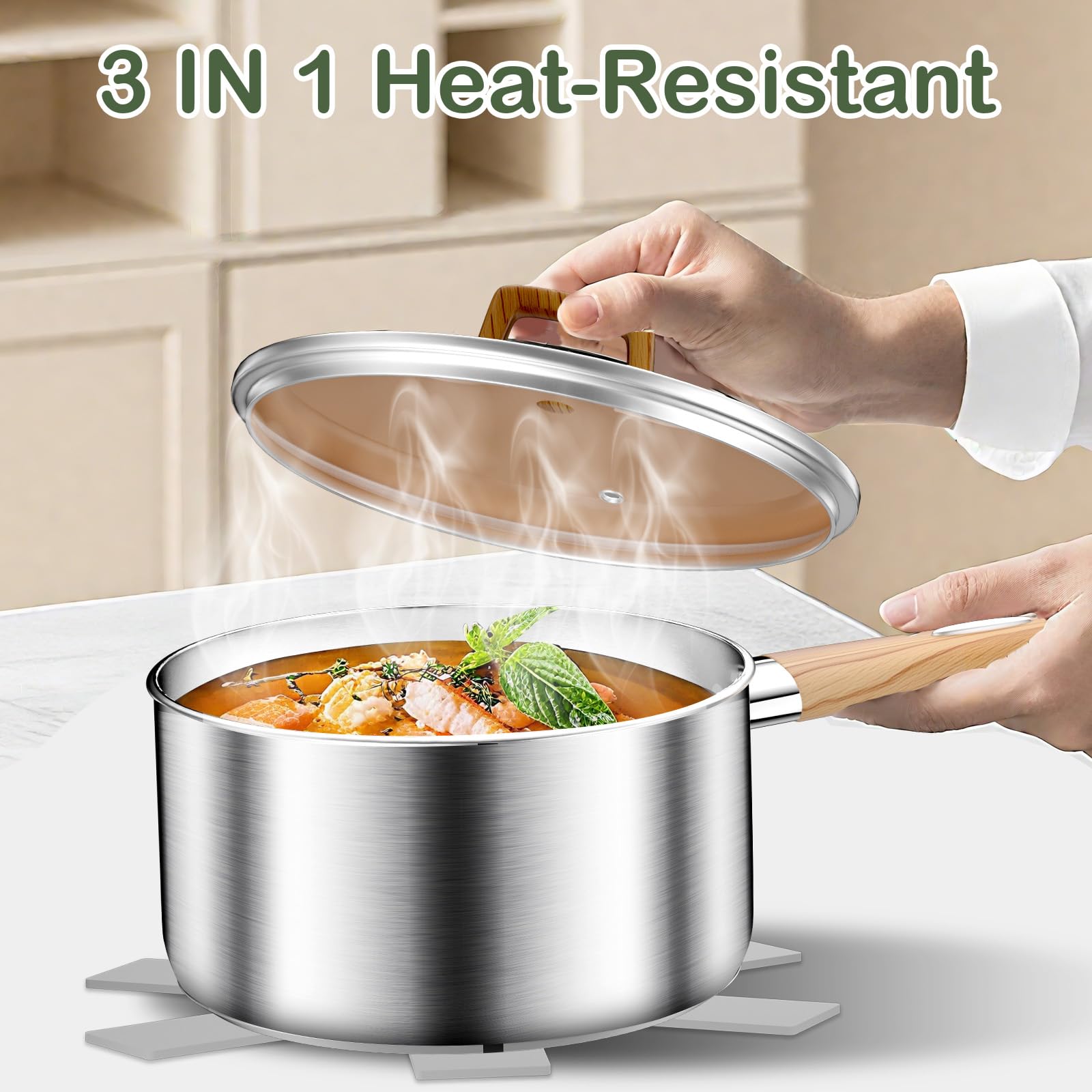 DUTZUN 8.2-inch frying pan with brushed exterior and nonstick interior