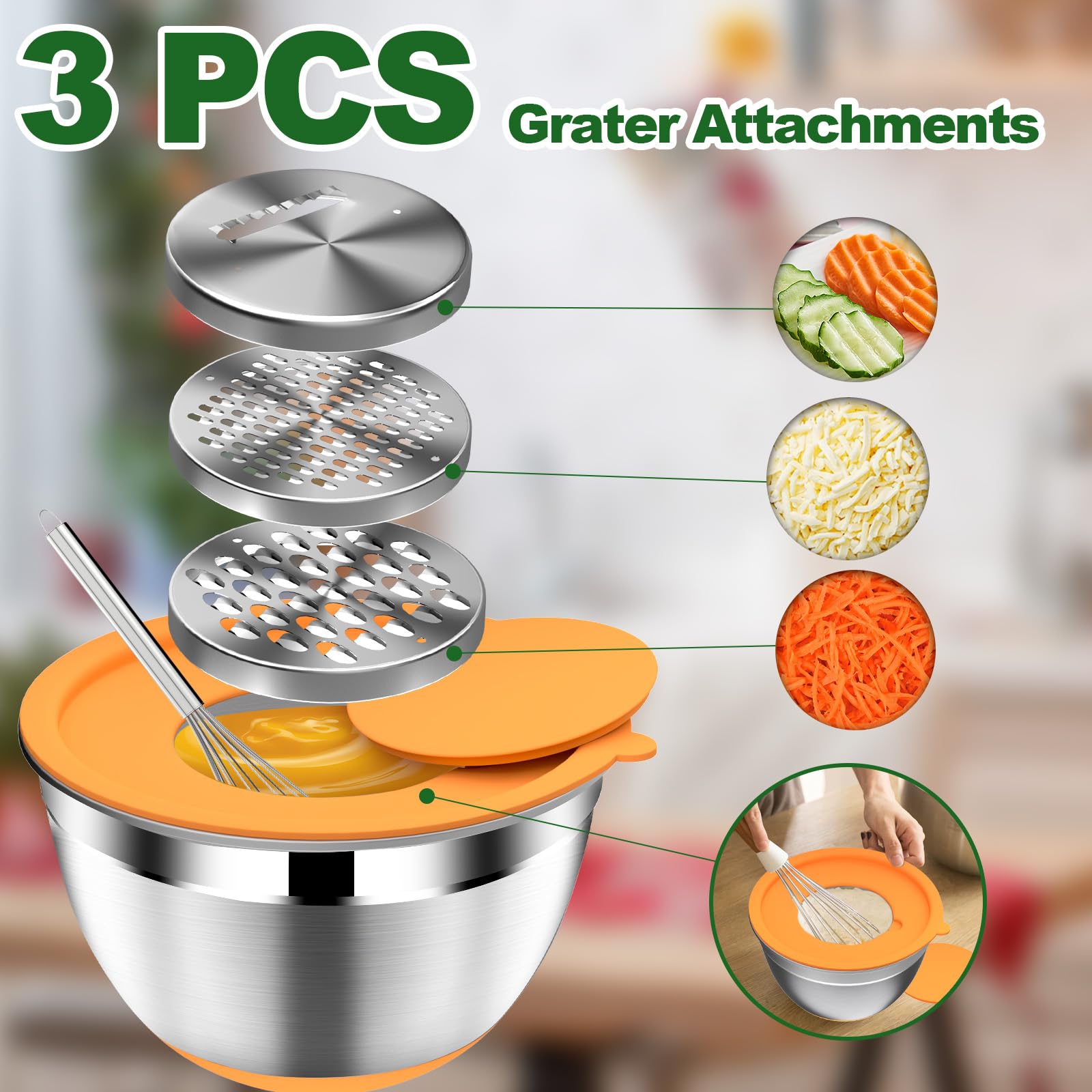 DUTZUN three grater attachments expand prep options