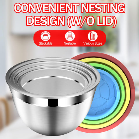 DUTZUN nesting design saves space when stacking bowls.