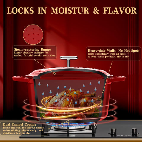 Dutzun interior view demonstrates even heat distribution for braising.