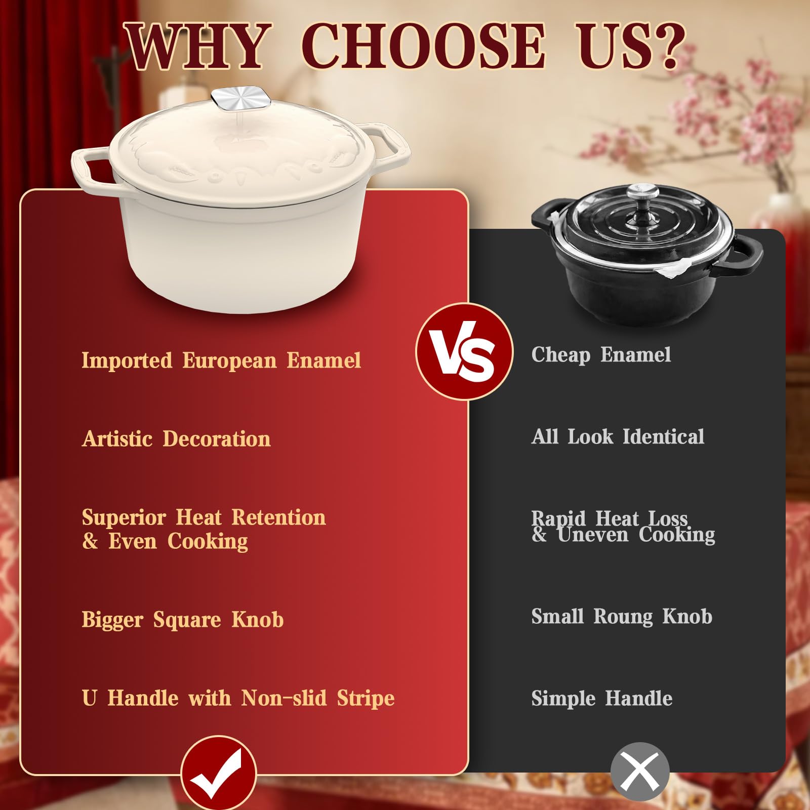 DUTZUN oversized knob lid designed for secure, easy grip.