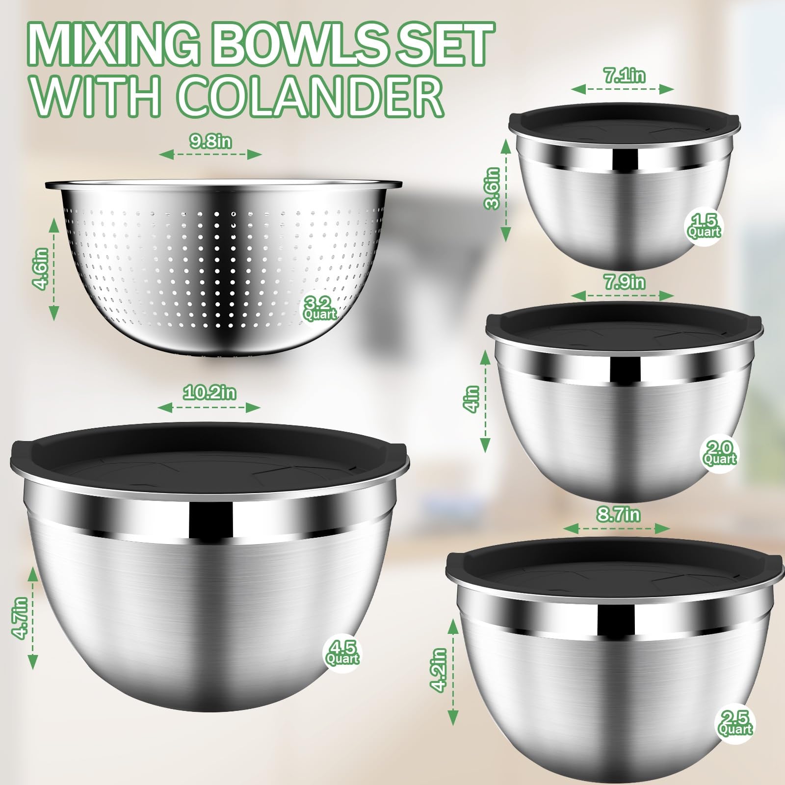 DUTZUN stainless steel mixing bowls withstand dents and rust for durable use.
