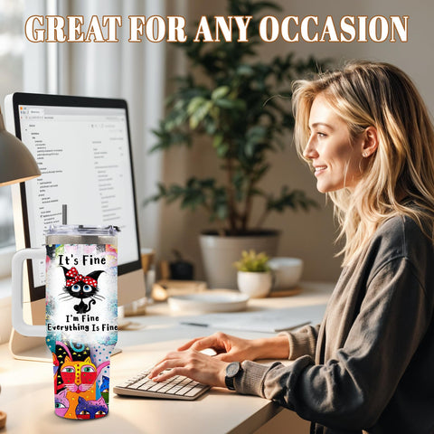 DUUV gift-ready tumbler for cat fans, long-lasting hydration on the go.