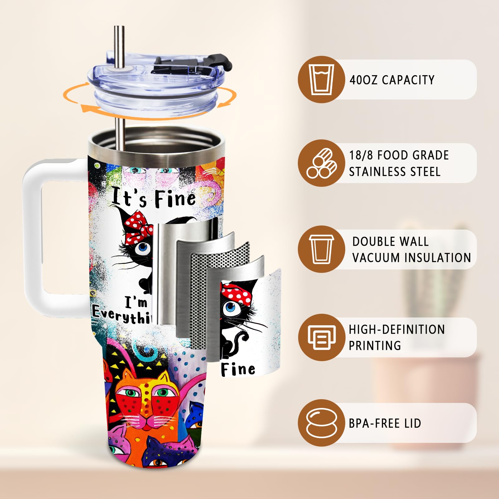 DUUV portable and easy-to-clean tumbler, ideal for travel and daily use.