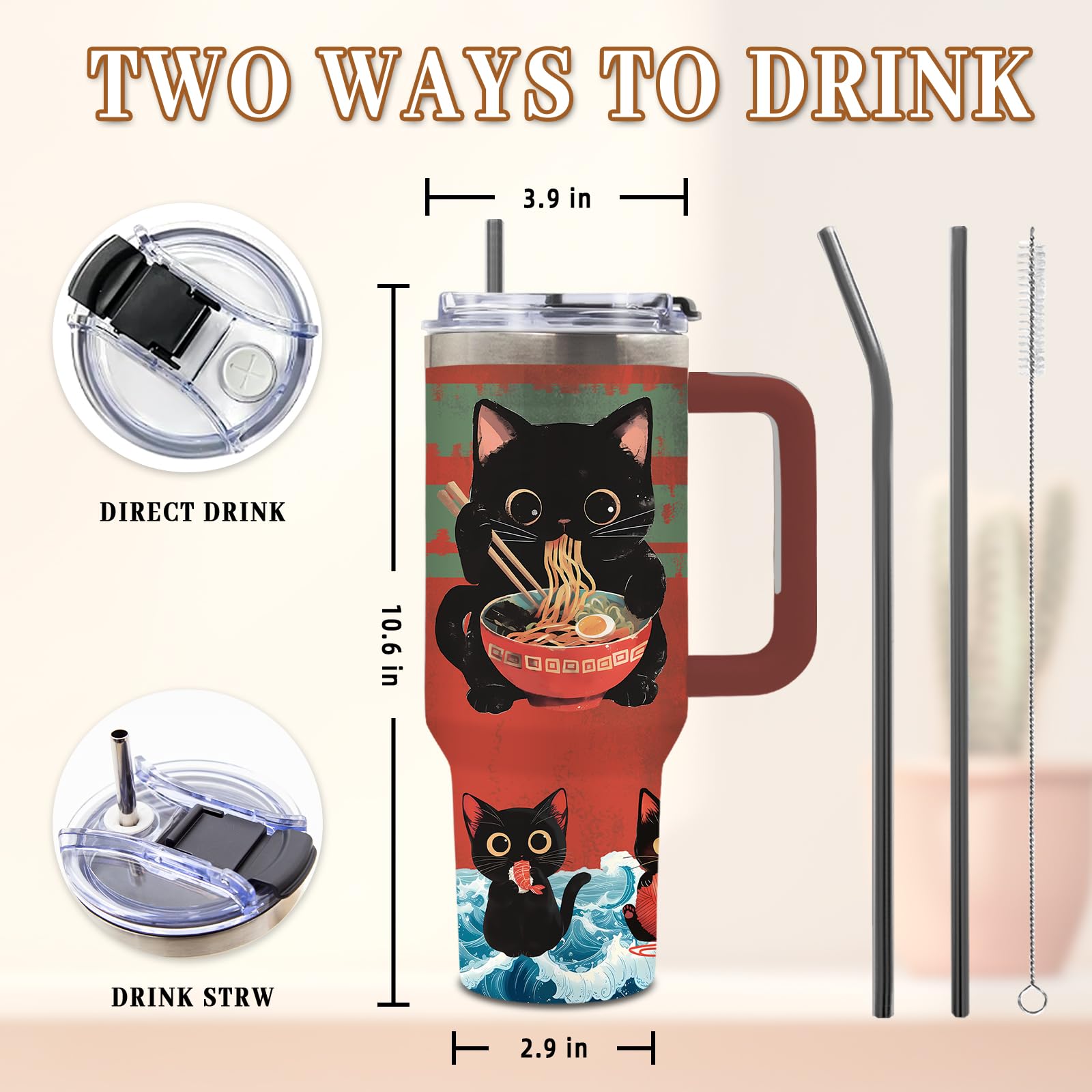 DUUV cat tumbler featuring gaming controllers, perfect for long gaming sessions