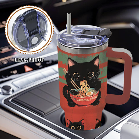 DUUV cat tumbler with wave background adding oceanic flair