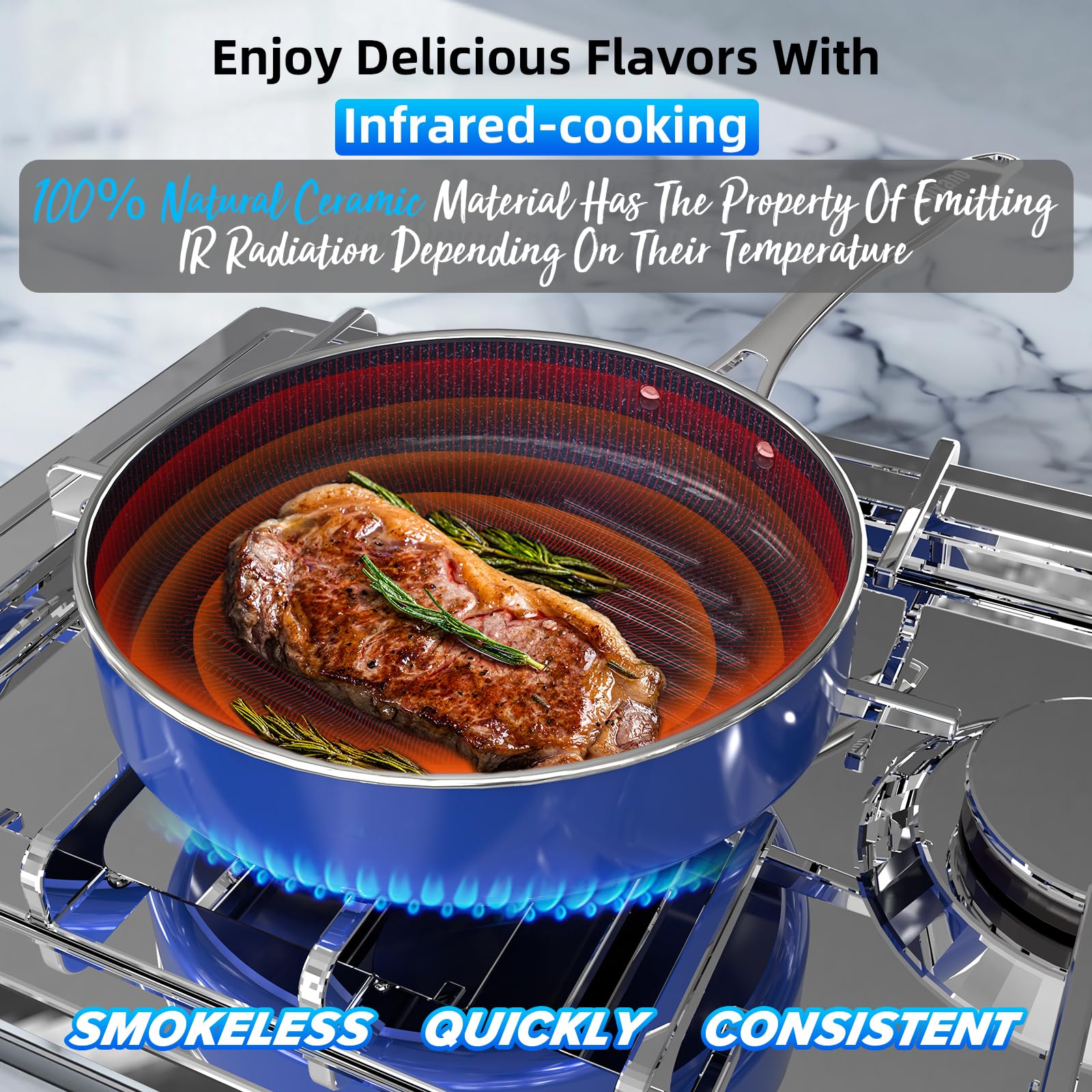 DUXANO Deluxe steamer image showcases healthy steaming of vegetables and fish.