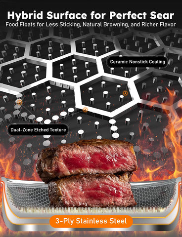 DUXANO diamond-infused ceramic coating resists scratches for lasting nonstick performance.