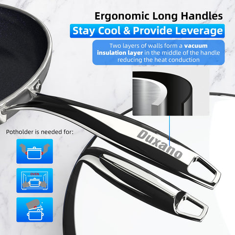 DUXANO hard-anodized exterior for durability and easy cleaning after use.
