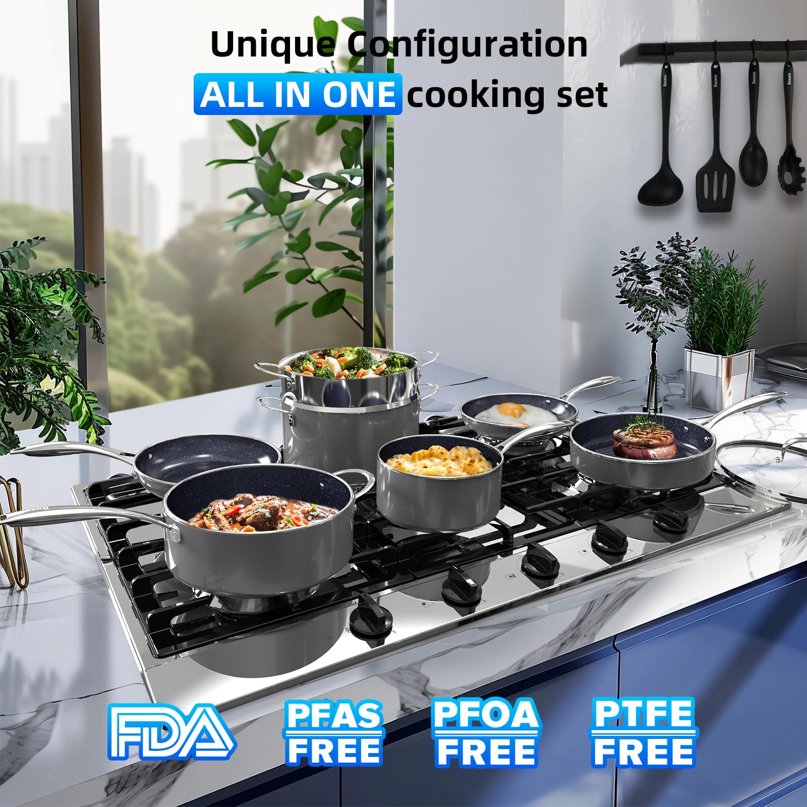 DUXANO induction-ready bottom-base demonstrates rapid, even heating across all stove types.