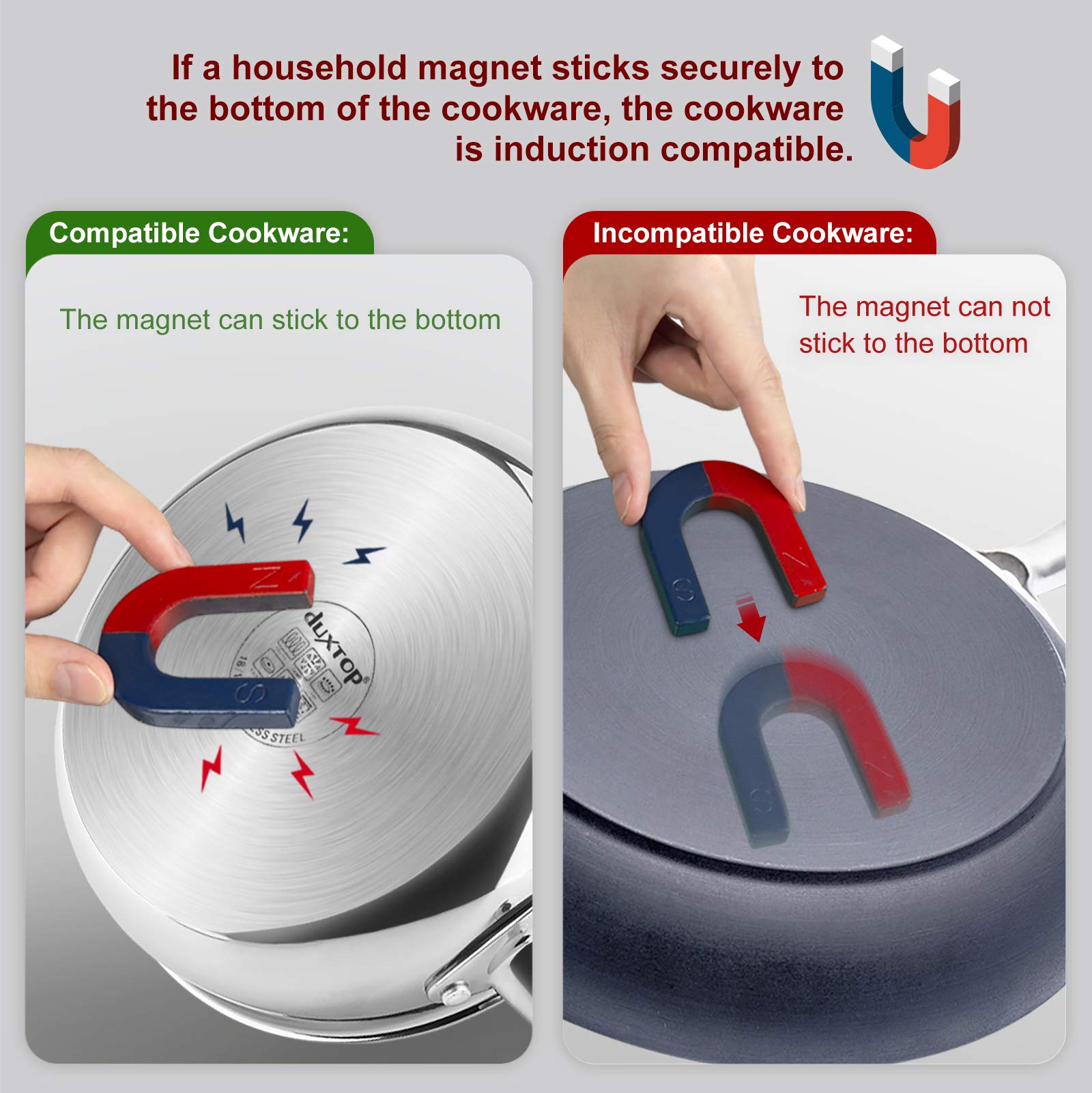 Duxtop 15 temperature presets from 140°F to 460°F enabling sear to simmer.