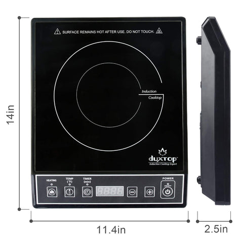 Duxtop auto-pan detection indicator showing cookware presence