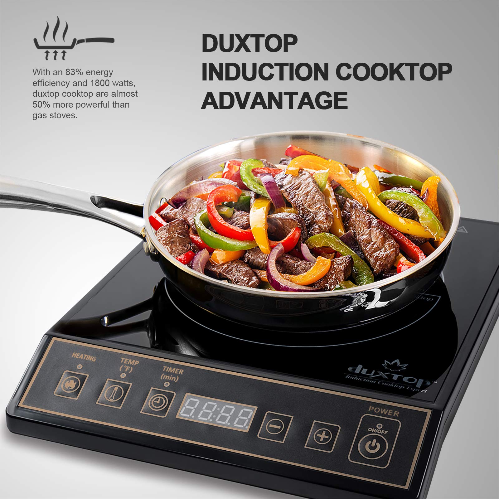 Duxtop requires magnetic cookware with at least 5 inches diameter.