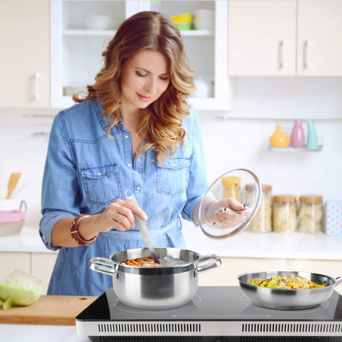 Duxtop oven-safe up to 550°F and dishwasher-safe for easy cleanup.