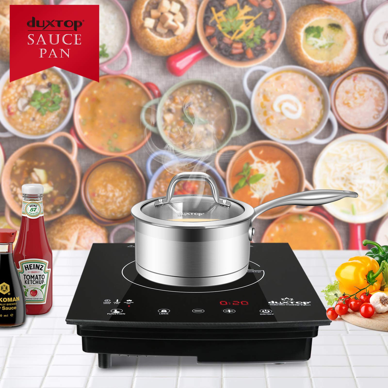 Duxtop oven-safe and dishwasher-safe cookware for versatile kitchen use.