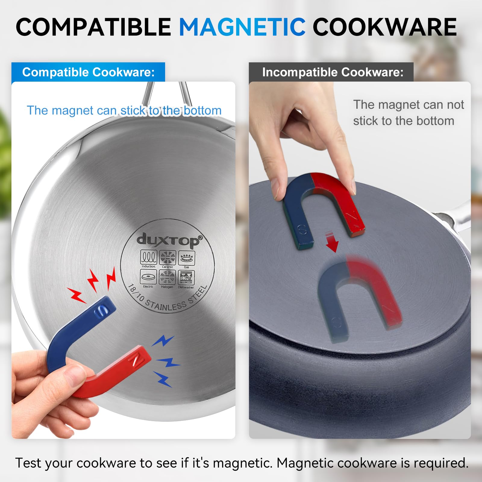 Duxtop P961LS compatible with magnetic bottom cookware for efficient heating