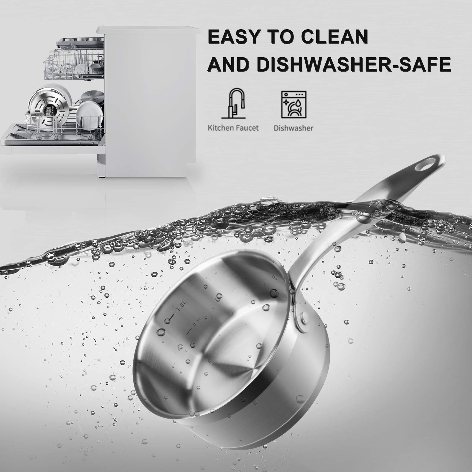 Duxtop sauce pan pouring spout helps clean serving.