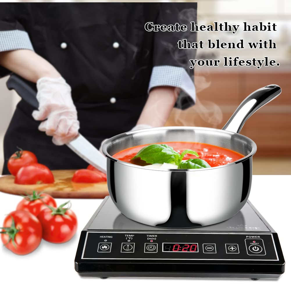 Duxtop dishwasher-safe pan simplifies cleanup after cooking.