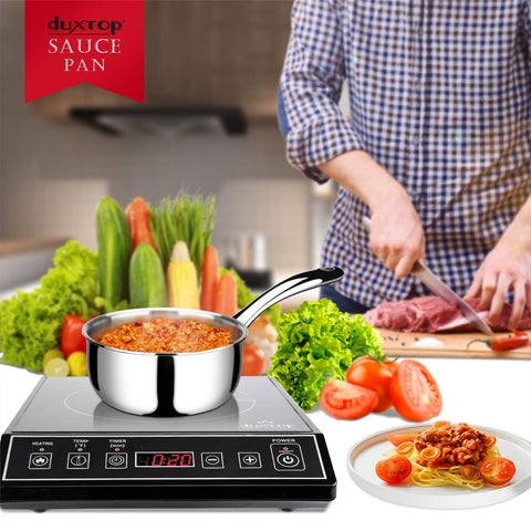 Duxtop dishwasher-safe pan for quick cleanup after cooking