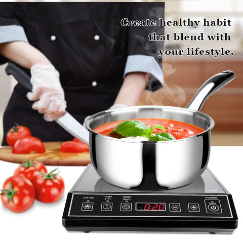 Duxtop dishwasher-safe pan simplifies cleanup after cooking.