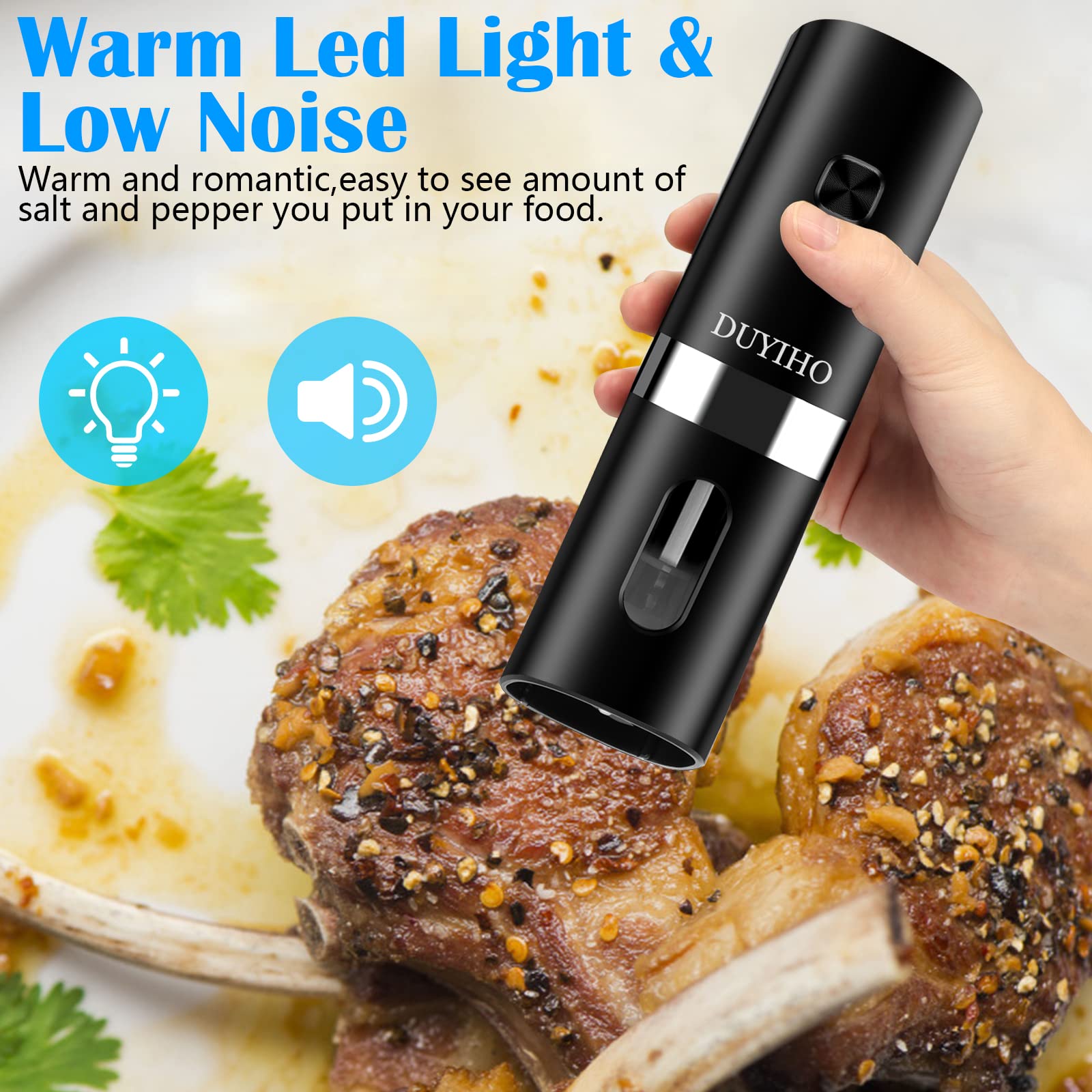 Duyiho blue LED light shows exact seasoning amount during use.