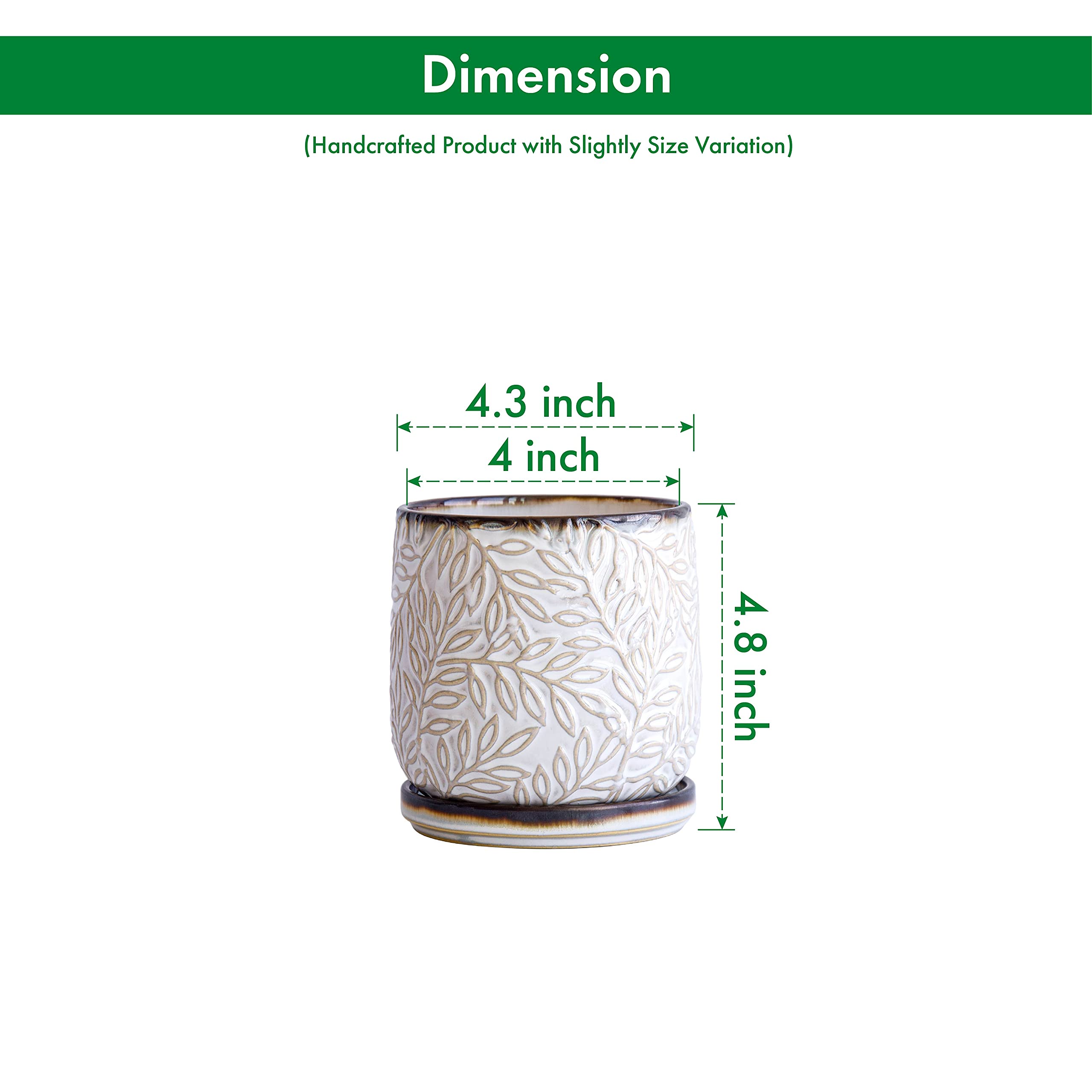 D'vine Dev smoked white planter with saucer prevents spills on surfaces.